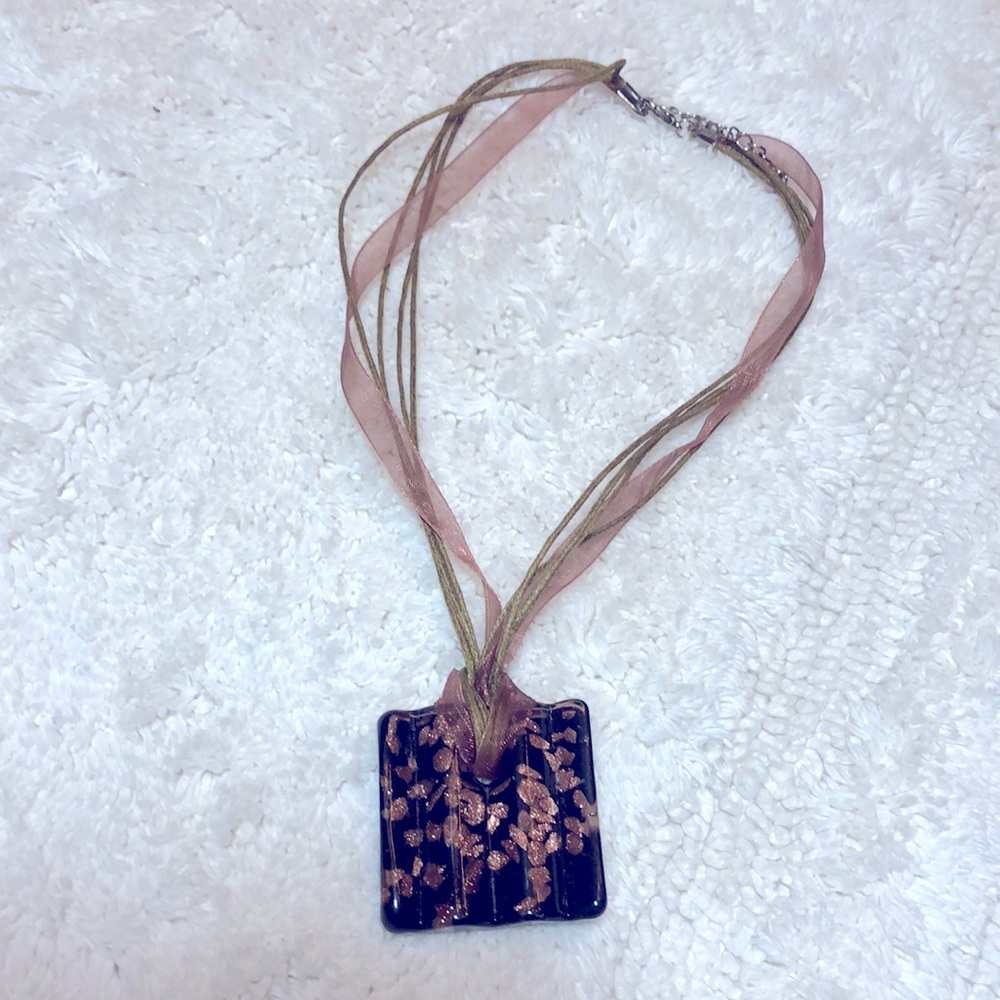 Glass tile necklace